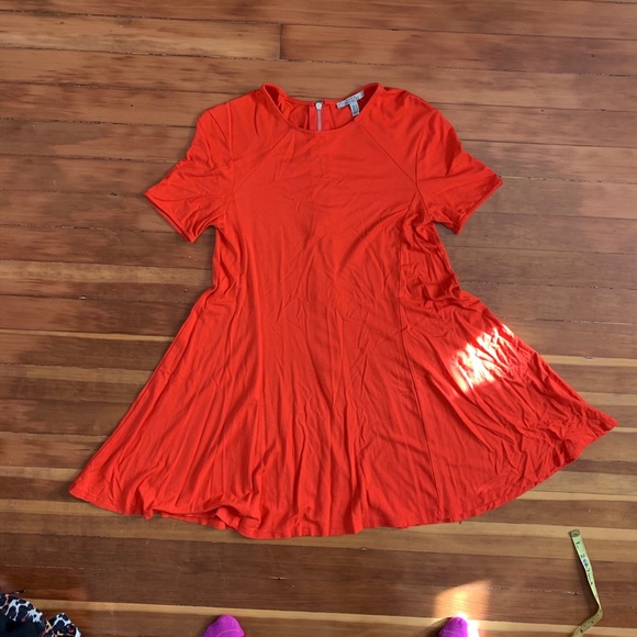 Bright orange babydoll stretchy Zara dress S - Picture 4 of 5